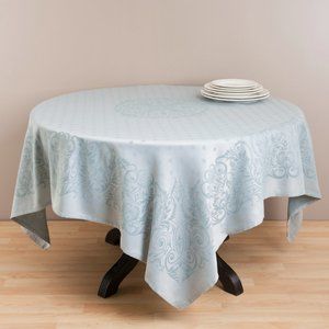 Eucalyptus 72 inch Square Jacquard Tablecloth